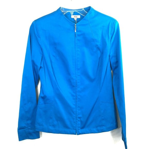 Reba Vertigo Front Zip Lined Jacket Size 6 Blue - Picture 1 of 6